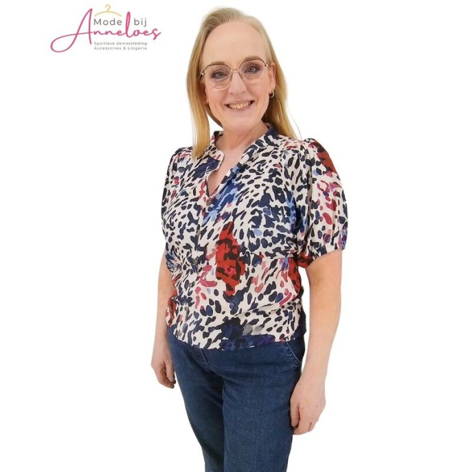 Enjoy blouse dierenprint 884010 Rood 